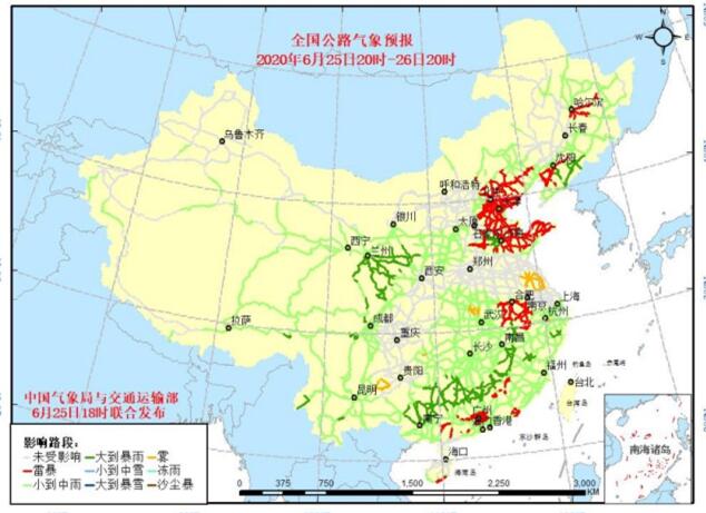 端午节全国交通天气预报：6月26日全国高速路况最新实时查询