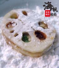 糖桂花酿肉馅藕夹的做法步骤3