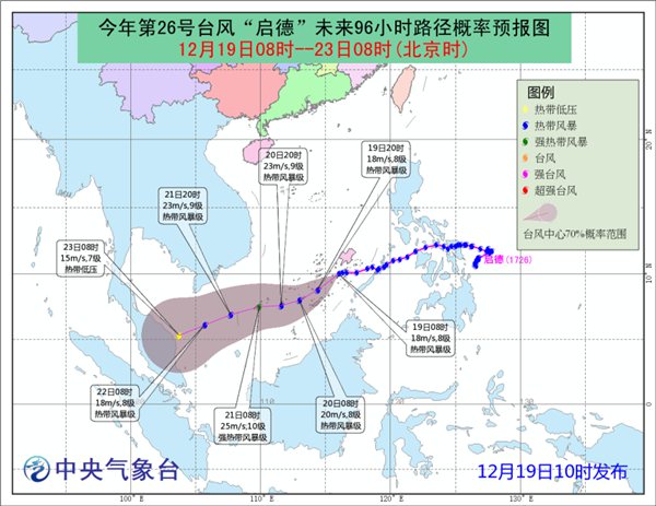 台风“启德”最大强度可达强热带风暴级