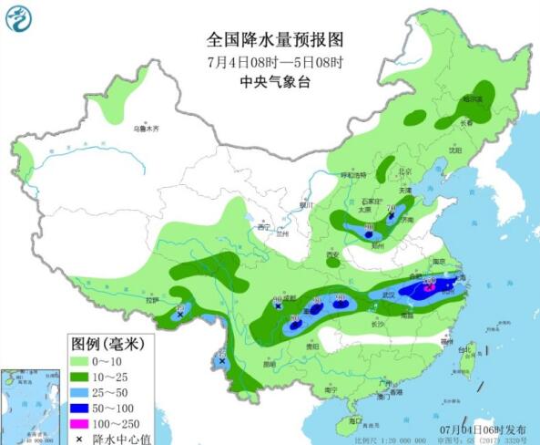中央气象台再度发布暴雨蓝色预警 西南至长江中下游有大暴雨