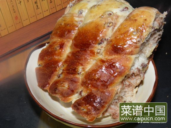 小豆双色排包