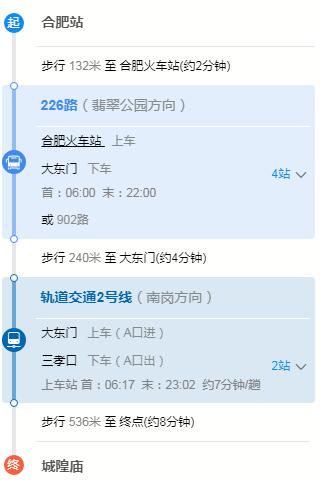 合肥火车站到城隍庙有哪些路线