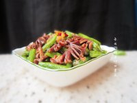 鸭杂炒四季豆的做法步骤7