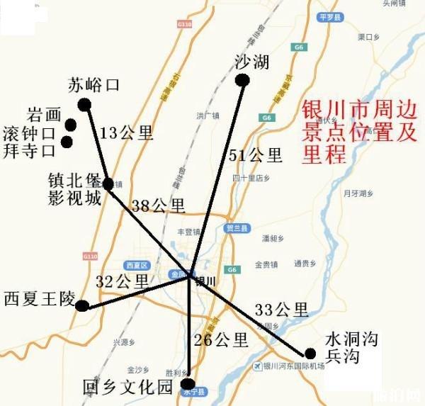 银川中卫旅游图 花费+景点分布+门票大全