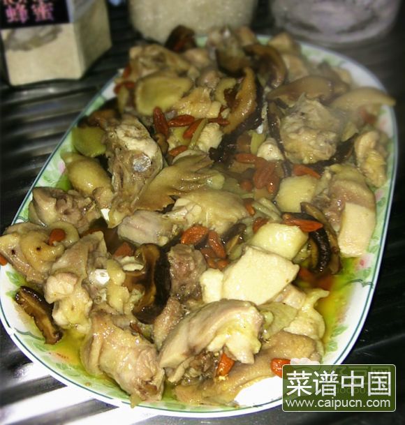 香菇杞子蒸鸡