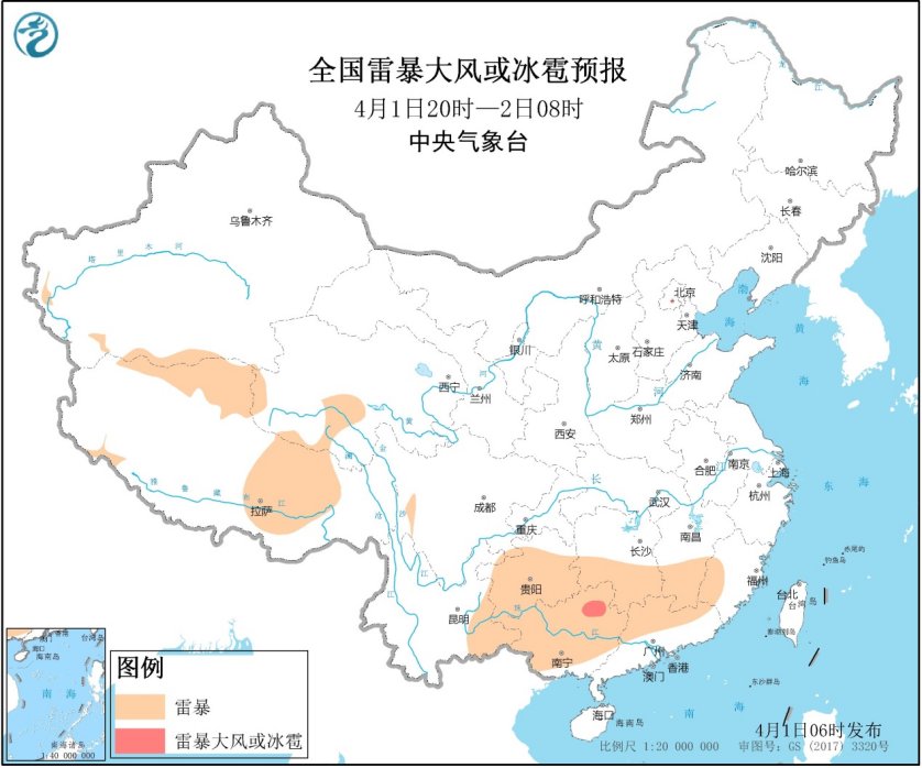 4月1日强对流天气预报:广西等地将有强对流天气