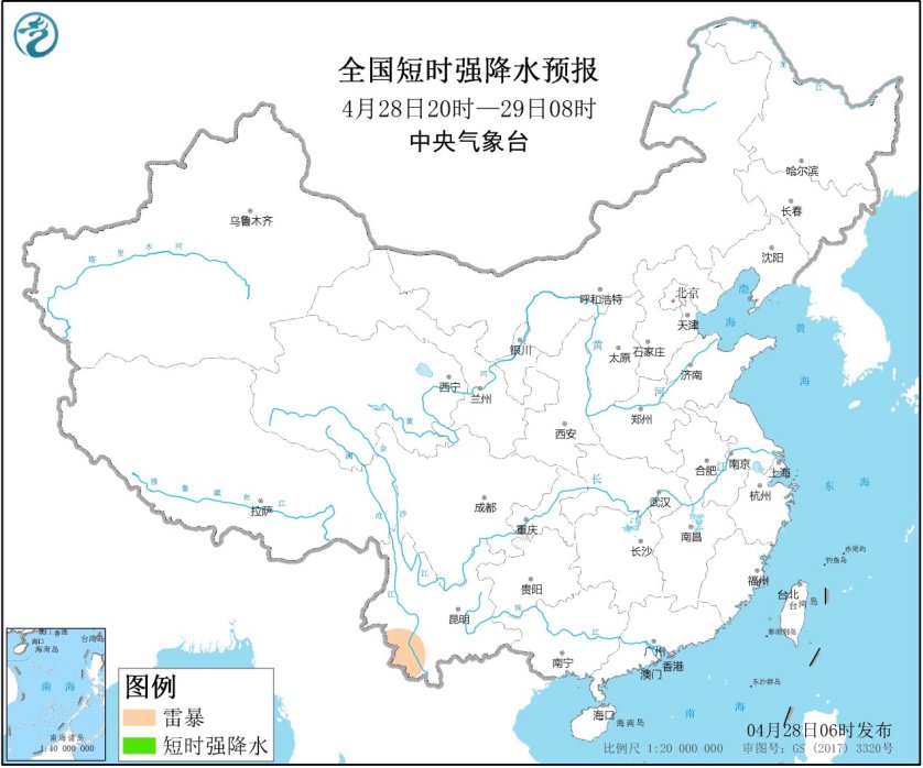4月28日强对流天气预报：陕西湖北局地有强对流天气