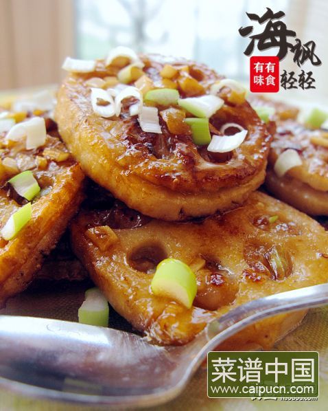 糖桂花酿肉馅藕夹