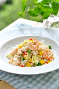 鲜虾炒饭的做法步骤6