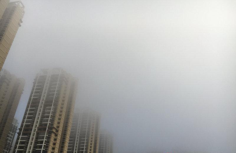 美！海南7市县发布大雾预警信号 椰城海口仿若仙境
