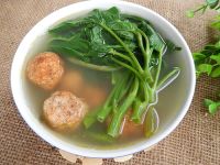 空心菜肉圆汤的做法步骤11