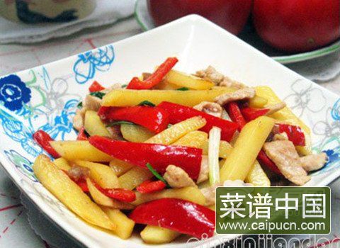 肉片炒薯条
