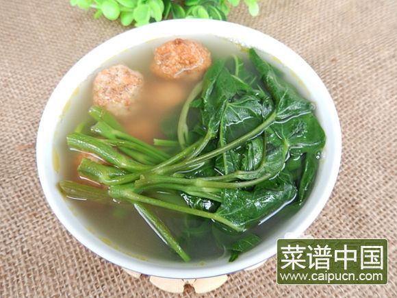 空心菜肉圆汤