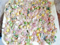 豌豆玉米熏干豆腐卷的做法步骤4