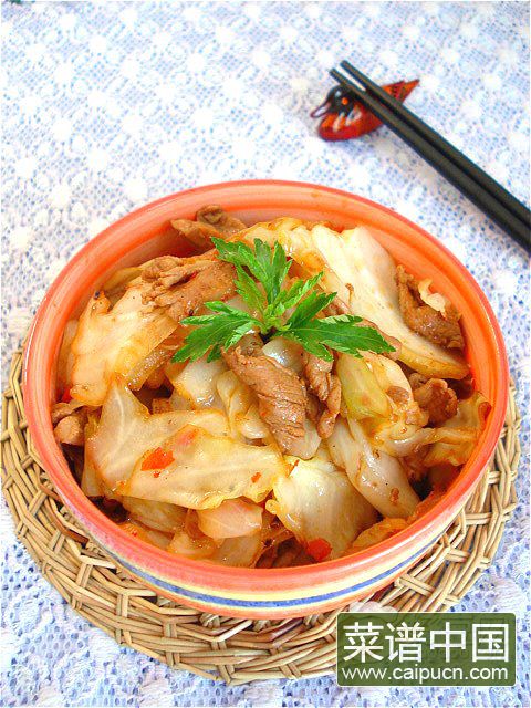 干锅包菜肉片