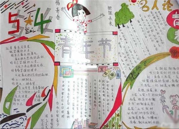 2020年五四青年节手抄报高清图片 简单又漂亮的青年节手抄报