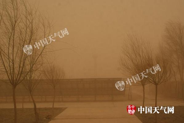 内蒙古拐子湖现今冬首场沙尘暴 未来三天大风降温降雪扰春运