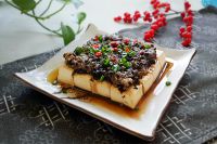 榄菜肉末蒸豆腐的做法步骤9