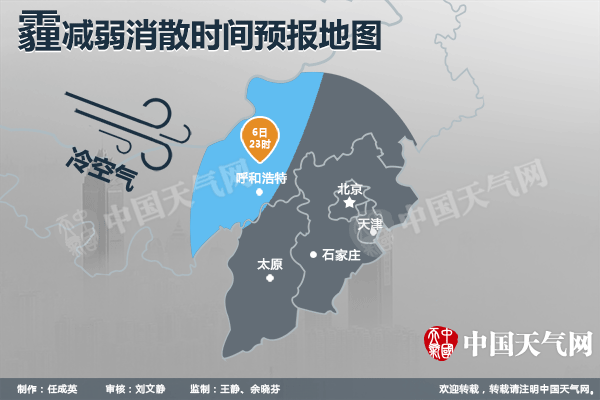 一张图告诉你京津冀雾霾几点消散？