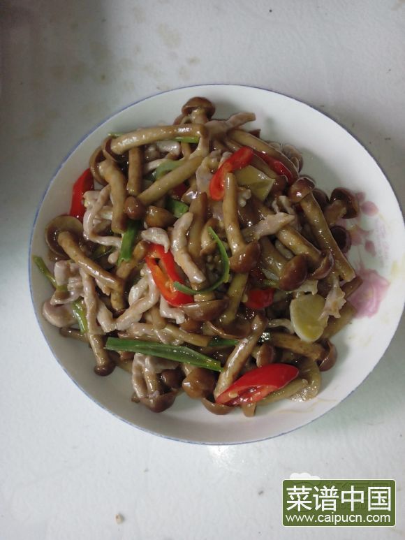 滑子菇炒肉丝