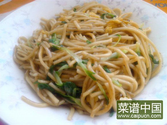 青菜鸡蛋炒面