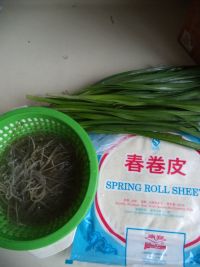 韭菜素春卷的做法步骤1