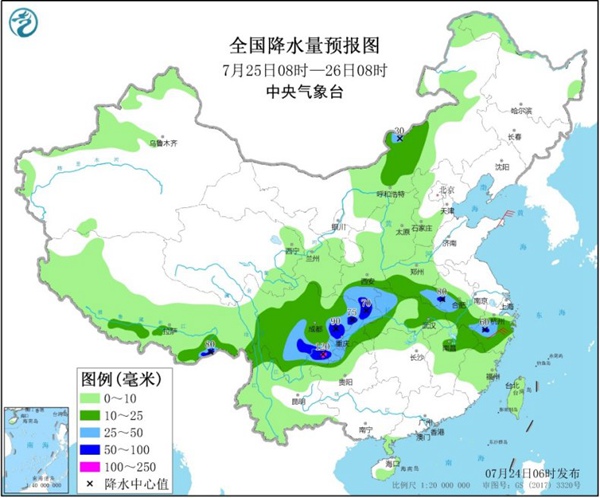 【四川盆地】等地暴雨来袭 华南江南高温“顽固”