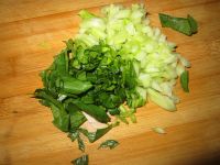 油菜榨菜白米粥的做法步骤2