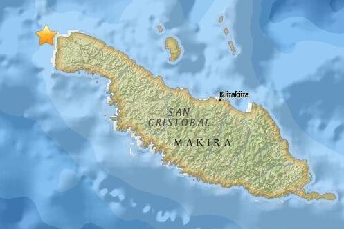 所罗门群岛海域发生6.6级地震 目前尚无人员伤亡