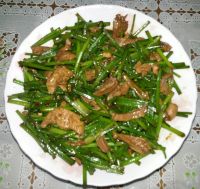 韭菜苔炒鸭心肝的做法步骤11