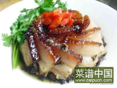 中秋传统菜--合家团圆芽菜扣肉