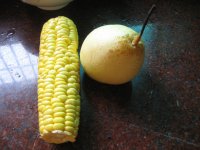 玉米梨饮的做法步骤1