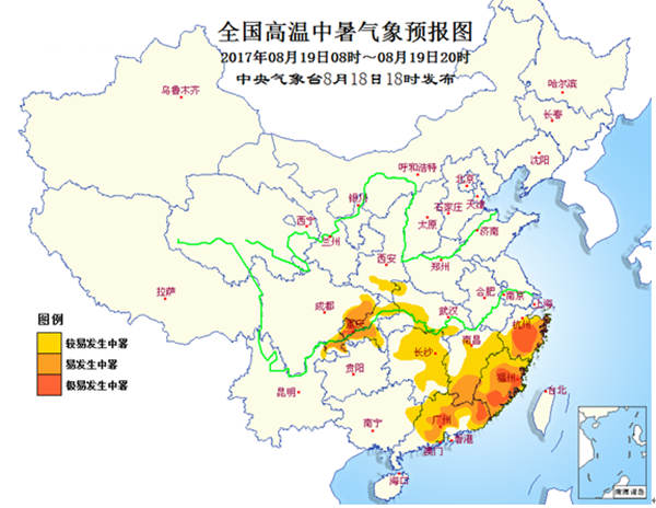 高温中暑气象预报：湖南浙江等10省区市较易中暑