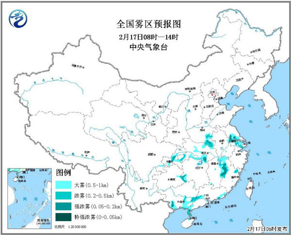 大雾黄色预警发布 河南江苏等8省区市局地有强浓雾