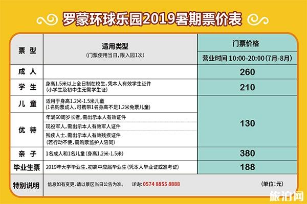 宁波罗蒙环球乐园表演时间 附表