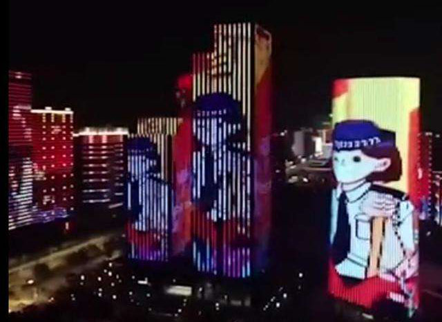 武汉解封灯光秀