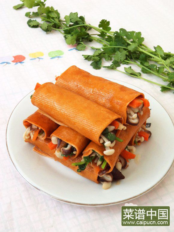 虾仁五香豆皮卷