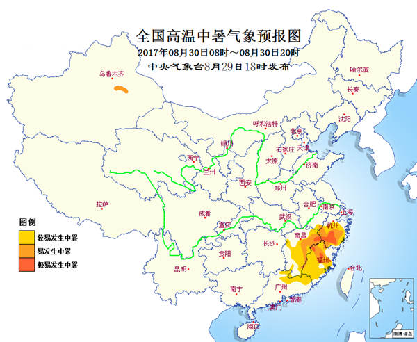 高温中暑气象预报：浙江福建等5省区较易中暑