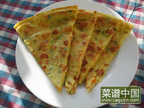 香葱鸡蛋火腿饼