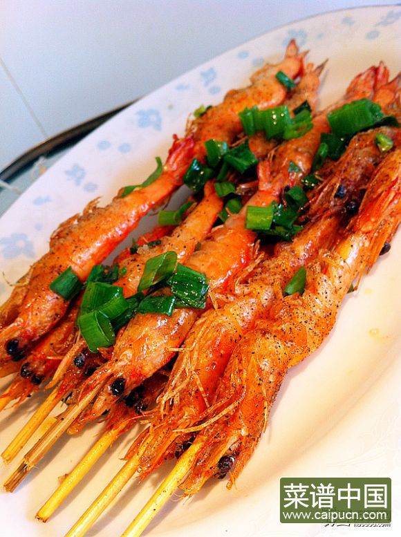 黑椒烤虾串