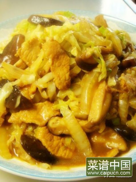 香菇白菜炒肉