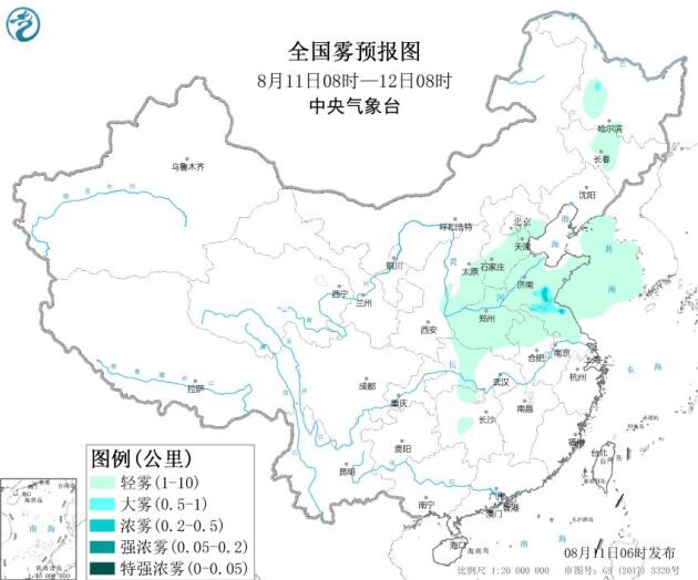 2020全国雾霾预报：长三角地区臭氧污染气象条件等级较高
