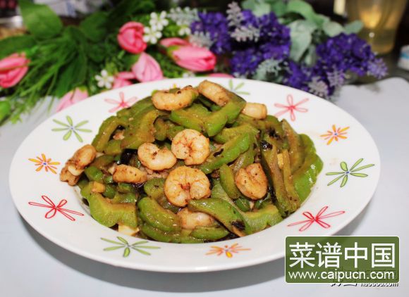 豆豉虾仁炒苦瓜
