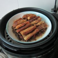 咸茄子蒸熏肉的做法步骤8