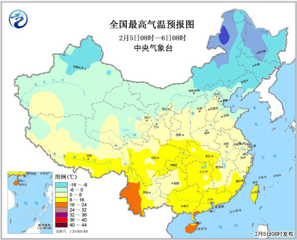 全国大部雨雪稀少 中东部开启回温步伐