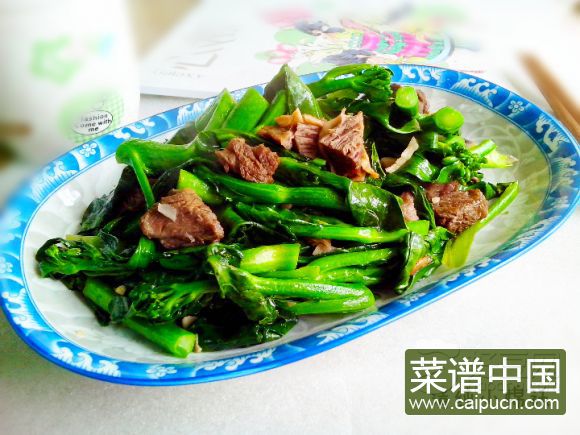 芥兰菜炒卤牛肉