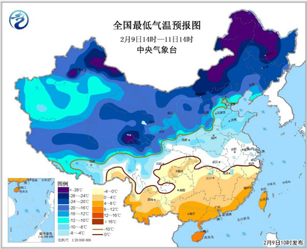 寒潮蓝色预警：中东部部分地区降温将超10℃ 局地14℃