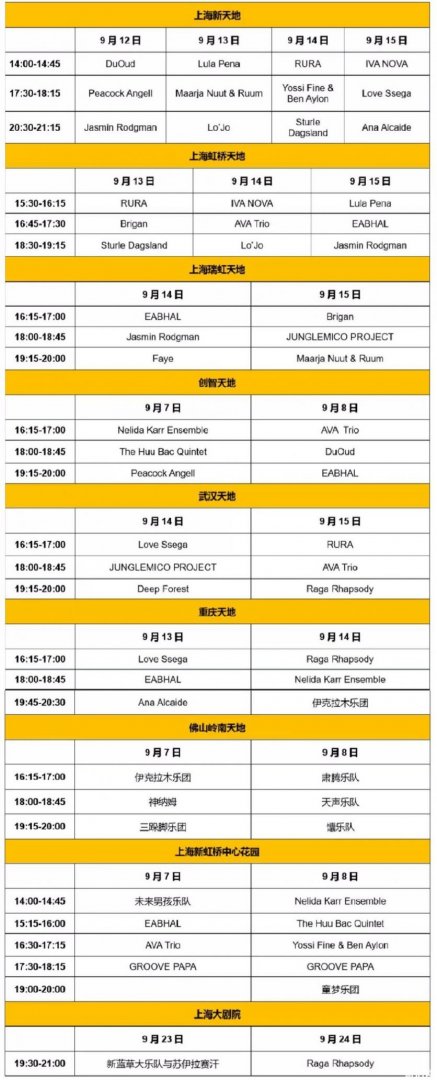 2019上海天地世界音乐节时间+地点+门票价格