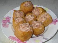 油豆腐塞肉的做法步骤4