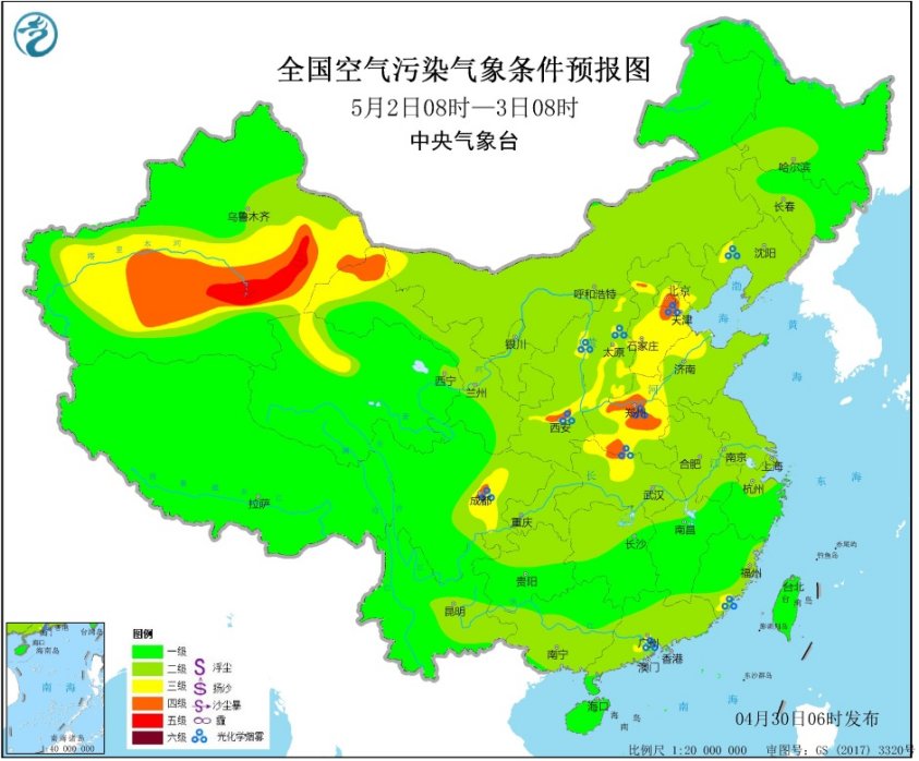 4月30日全国空气质量预报
